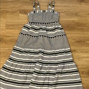 Black and White Striped Maxi Dress
